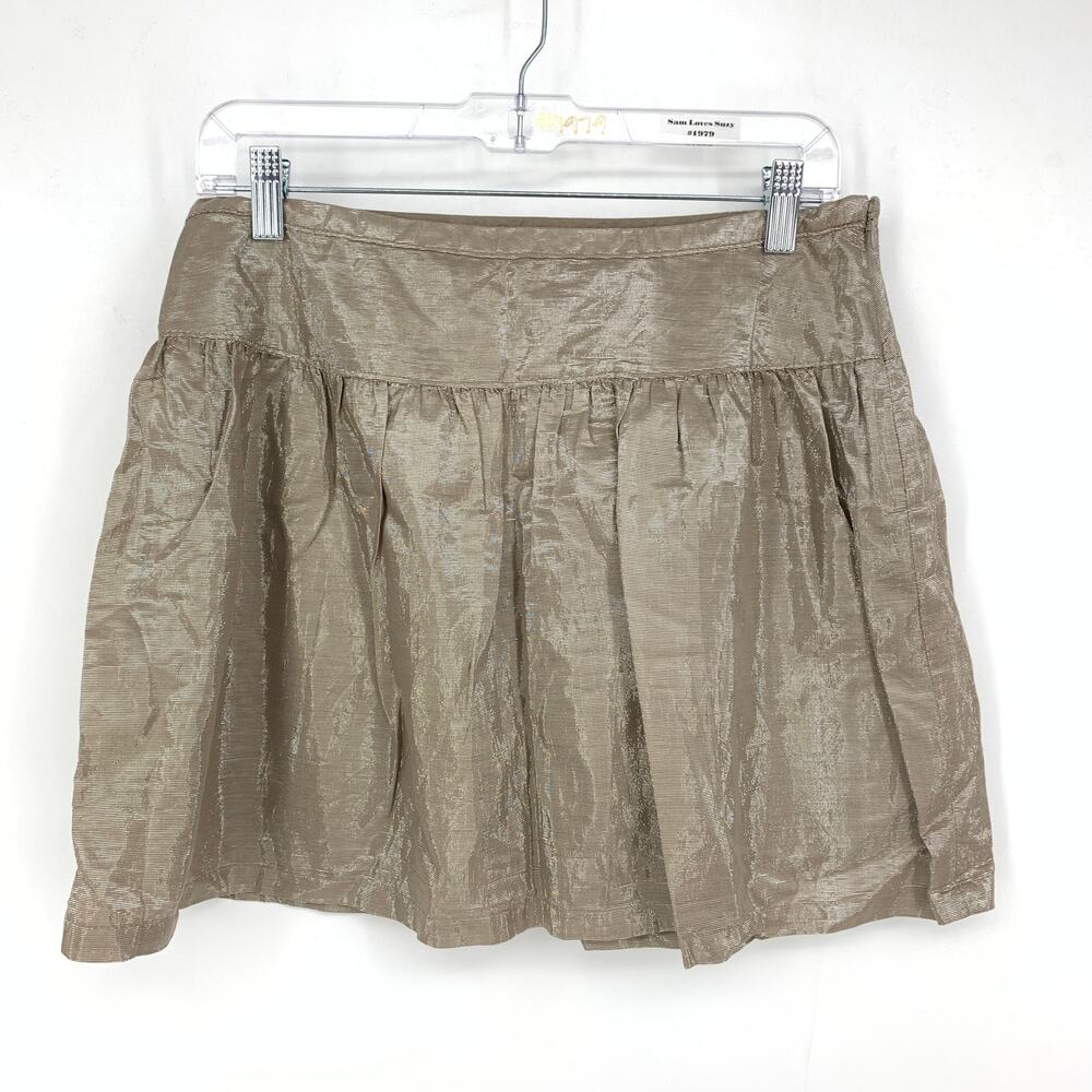 Y2K Old Navy A-Line Mini Skirt Women's Size 6 Shimmer Metallic Brown